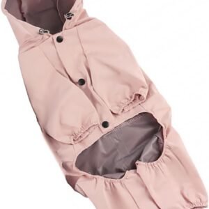 Reflective Puppy Raincoat Waterproof Dog Four-Legged Hoodie Coat Breathable Pink Large Outdoor Walking and Rainy Weather Clothes
