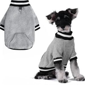 Small dog pullover fleece vest, with leash hole and D-ring, cotton dog hoodie, suitable for small, medium, and large dogs, puppies of both genders, thick and soft fleece winter dog clothing, warm sweatshirt/outerwear