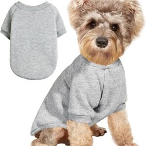 Small dog warm winter sweater, pet sweatshirt/knitwear, grey, medium
