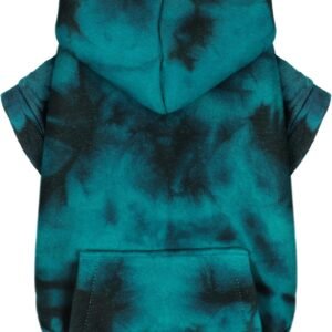 Stylish Tie-Dye Dog Hoodies with Practical Pockets - Stylish and Comfortable Sweatshirts, Suitable for Small, Medium, and Large Dogs, Bright Colors, Ideal for Casual Outings and All-Day Comfort. Cyan, Size S